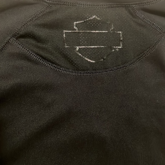 Harley-Davidson, Activewear, Long Thumb Sleeves, V-Neck Top, Charcoal Black, Sm - Picture 6 of 9